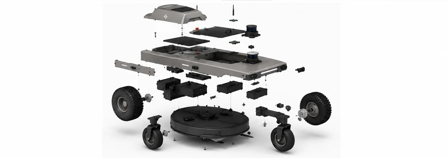 Autonomous mower exploded assembly