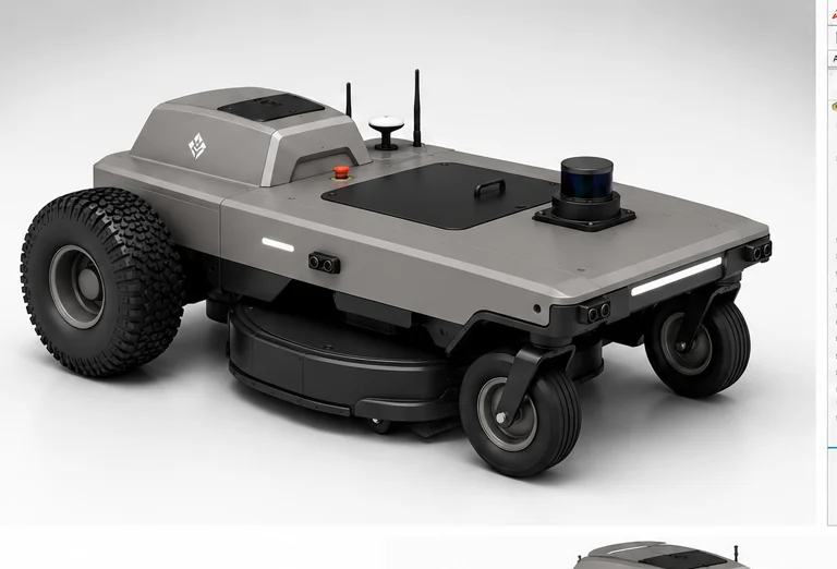Rendered autonomous mower