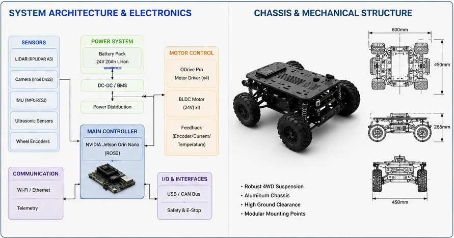 Autonomous rover system architecture and chassis